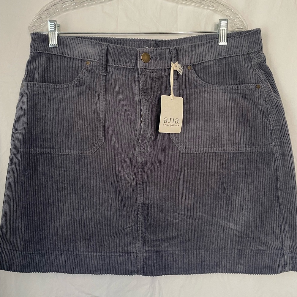 a.n.a Women's Charcoal Corduroy Mini Skirt